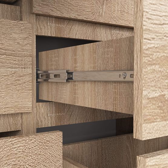 KOMODA K 120 cm 8 ZÁSUVIEK PK DUB SONOMA