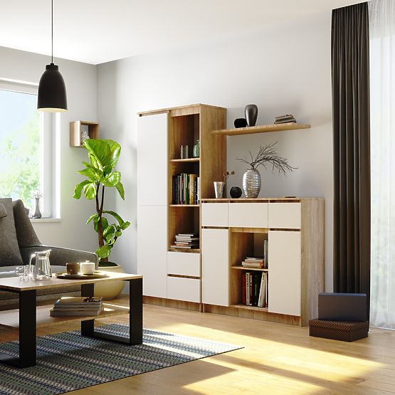 KOMODA K100 2D 3SZ 1P PK DUB SONOMA / BIELA