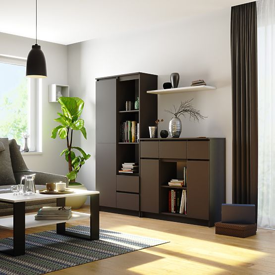 KOMODA K100 2D 3SZ 1P PK GRAFITOVÁ ŠEDÁ