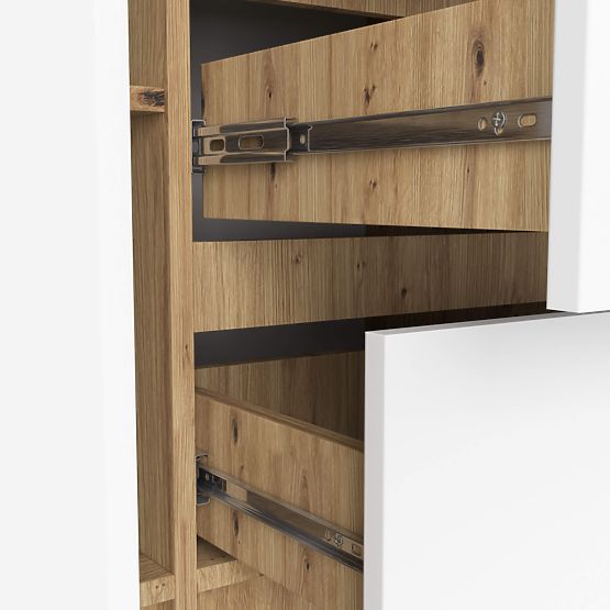 KOMODA K100 2D 3SZ PK DUB ARTISAN / BIELA