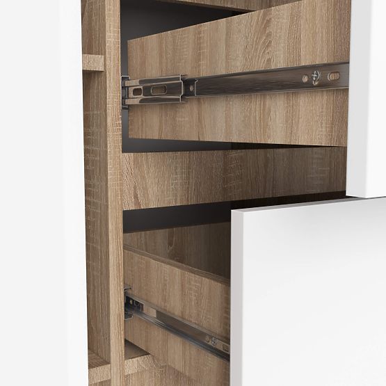 KOMODA K100 2D 3SZ PK DUB SONOMA / BIELA