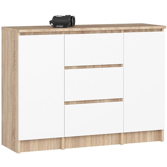 KOMODA K100 2D 3SZ PK DUB SONOMA / BIELA