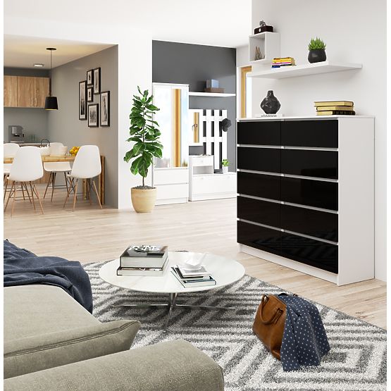 KOMODA K120 10SZ CLP PK ČIERNY LESK