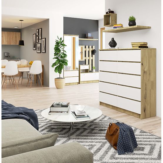 KOMODA K120 10SZ CLP PK DUB ARTISAN / BIELA