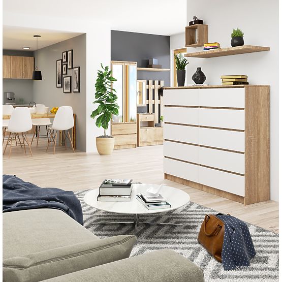 KOMODA K140 10SZ CLP PK DUB SONOMA / BIELA