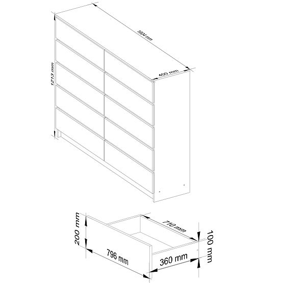 KOMODA K160 10SZ CLP PK DUB SONOMA