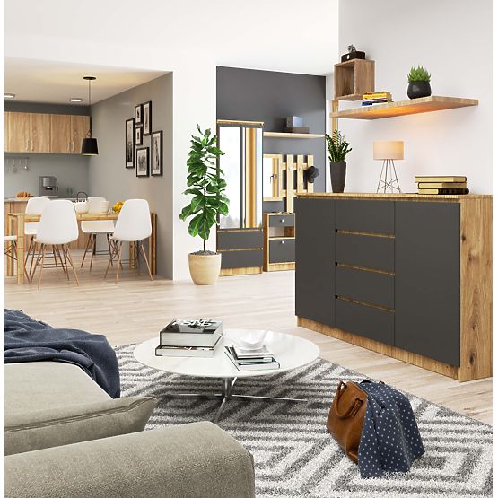 KOMODA K160 2D 4SZ CLP PK ARTISAN / ŠEDÁ