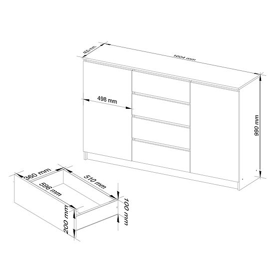 KOMODA K160 2D 4SZ CLP PK JELŠA