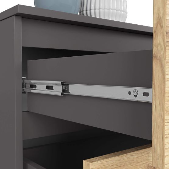 KOMODA K160 4SZ CLP PK GRAFITOVÁ ŠEDÁ / DUB ARTISAN