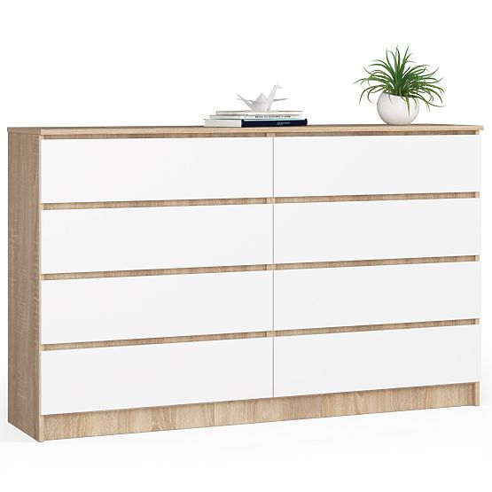 KOMODA K160 8SZ CLP PK DUB SONOMA / BIELA