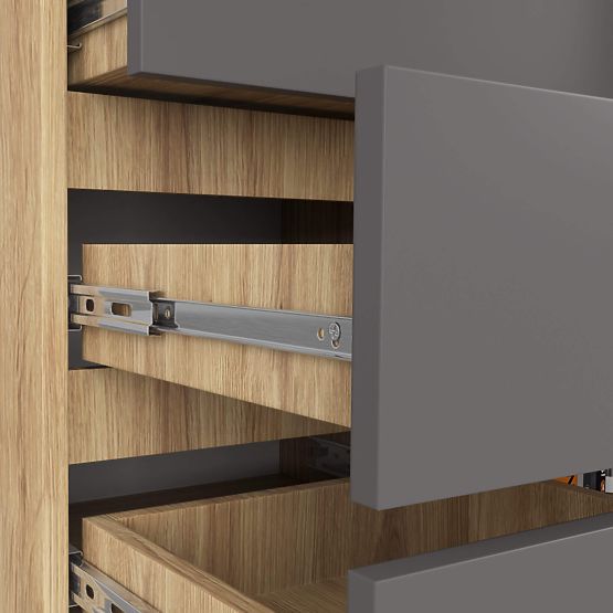 KOMODA K80 1D 5SZ PK DUB ARTISAN / GRAFITOVÁ ŠEDÁ