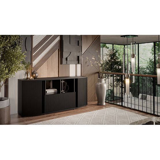 Komoda MICHELLE čierna/dub viking