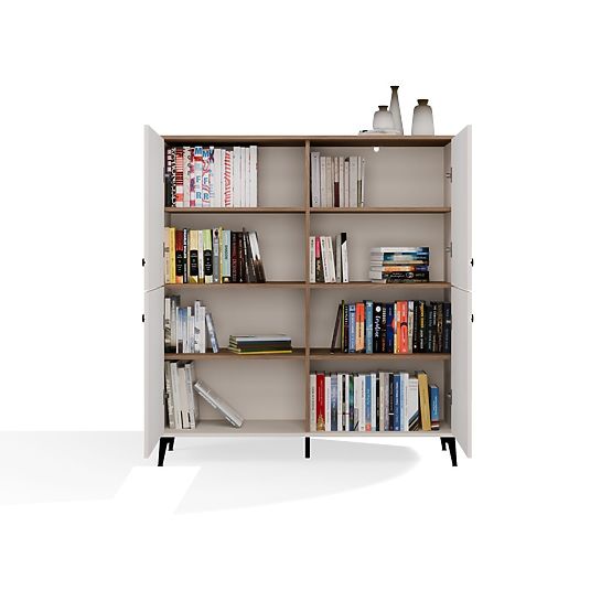 Komoda POINT 4D Kašmír Béžový Dub Castello Skrinka 4 Dvere 8 Políc Do Obývacej Izby