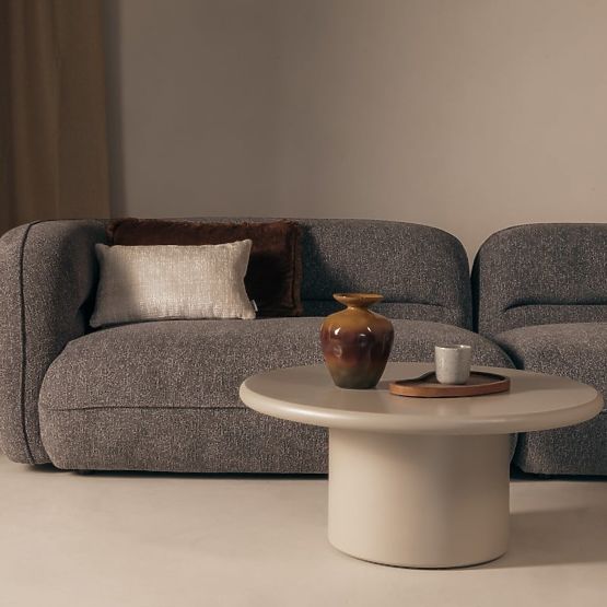 Konferenčný stolík Arce 80 cm, tmavo béžový, matný