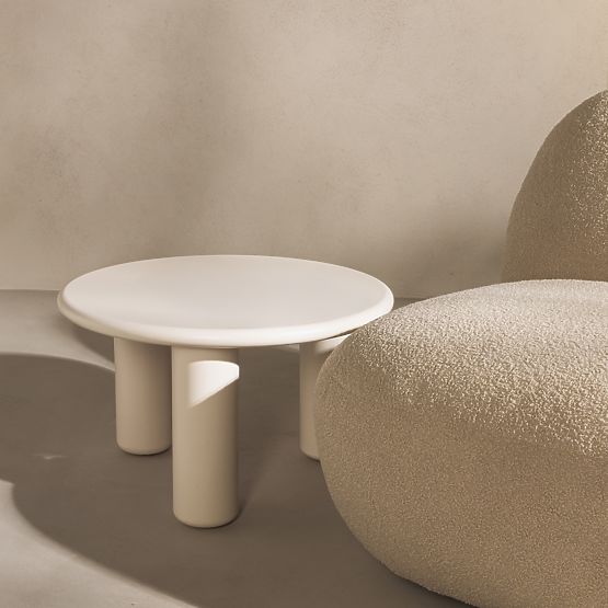 Konferenčný stolík Blair 60 cm, krémový, matný