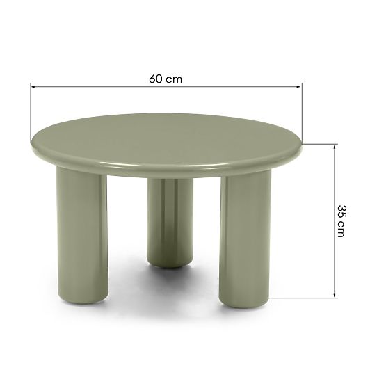 Konferenčný stolík Blair 60 cm, olivový, lesklý