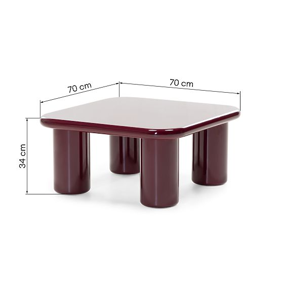 Konferenčný stolík Cherry 70 cm, burgund/višňa, lesklý
