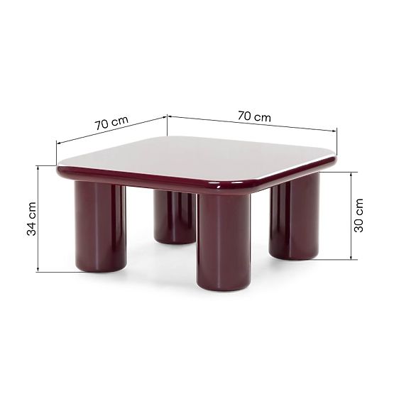 Konferenčný stolík Cherry 70 cm, burgund/višňa, lesklý