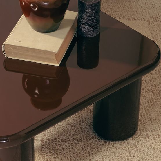 Konferenčný stolík Cherry 70 cm, čokoládový, lesklý