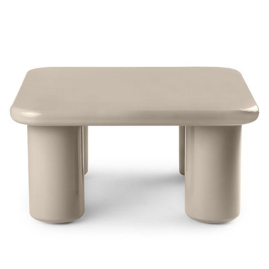 Konferenčný stolík Cherry 70 cm, tmavo béžový, lesklý