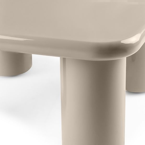 Konferenčný stolík Cherry 70 cm, tmavo béžový, lesklý