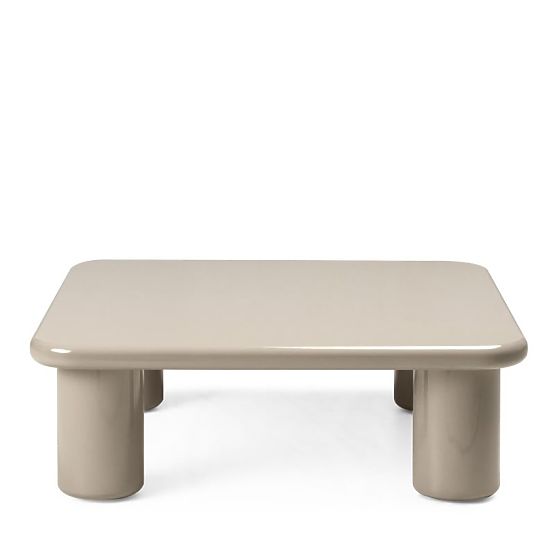 Konferenčný stolík Cherry 90 cm, tmavo béžový, lesklý