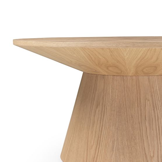 Konferenčný stolík Dalarna, 90 cm, okrúhly, prírodná dubová dyha