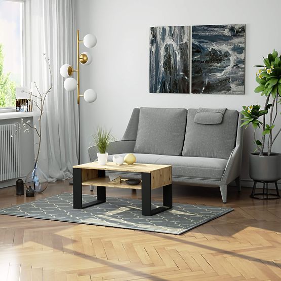 KONFERENČNÝ STOLÍK DOMI DUB ARTISAN / ČIERNY