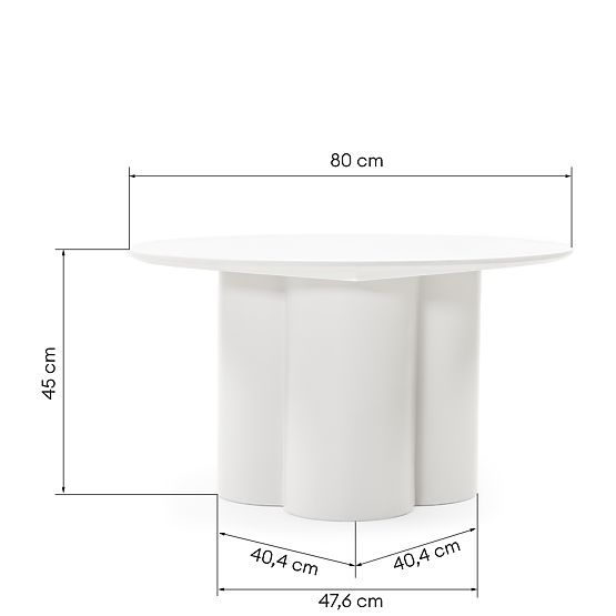Konferenčný stolík Lazaro 80 cm, okrúhly, šedobéžový