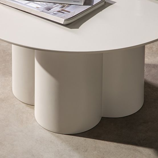 Konferenčný stolík Lazaro 80 cm, okrúhly, šedobéžový
