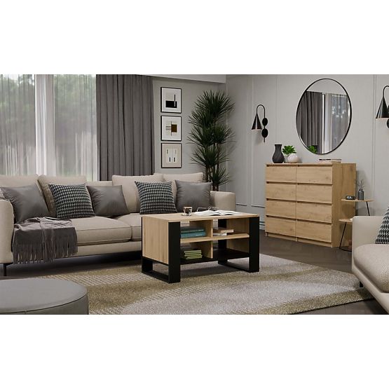 Konferenčný stolík Modern 4P SLIM DUB ARTISAN ČIERNY