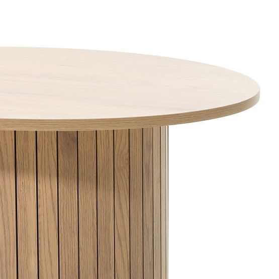 Konferenčný stolík Remigio 80 cm, okrúhly s lamelami, dub