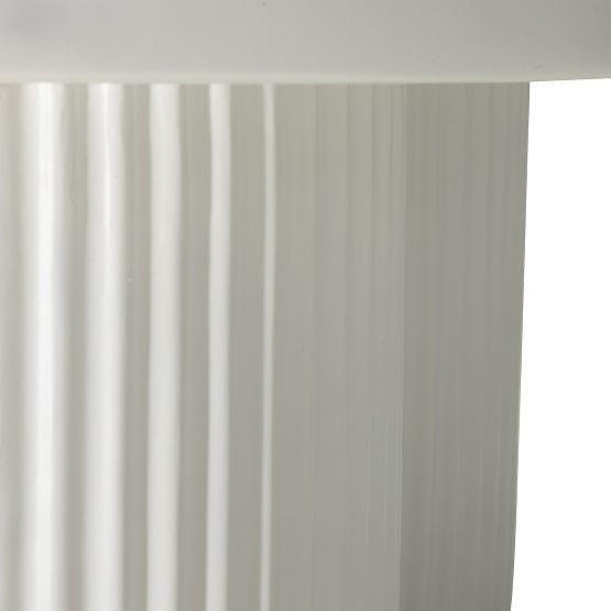 Konferenčný stolík Salerno 45 cm, okrúhly, biely, s drážkovaním