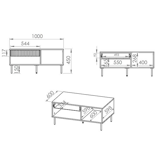 Konferenčný stolík Sophie - béžový
