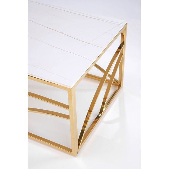 Konferenčný stolík UNIVERSE 3, biely mramor / zlatý (2p=1ks)