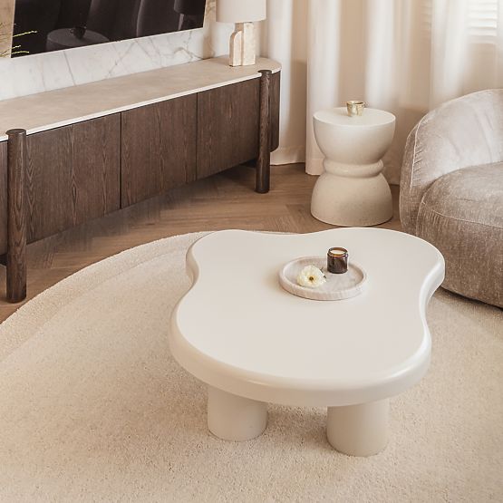 Konferenčný stolík Vercelli 100 cm, biely