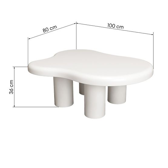 Konferenčný stolík Vercelli 100 cm, biely