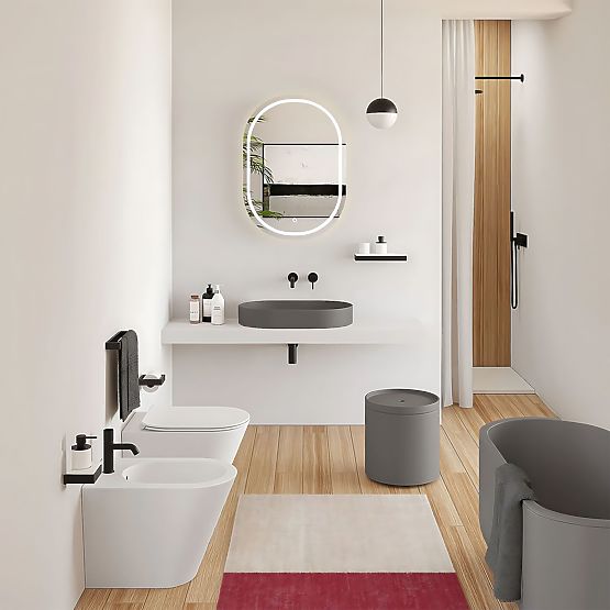 Konglomerátové umývadlo IRIS 71 CM sivý mat