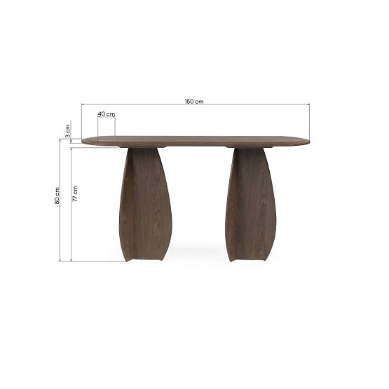 Konzola/písací stôl Noku 150 cm, tmavý orech