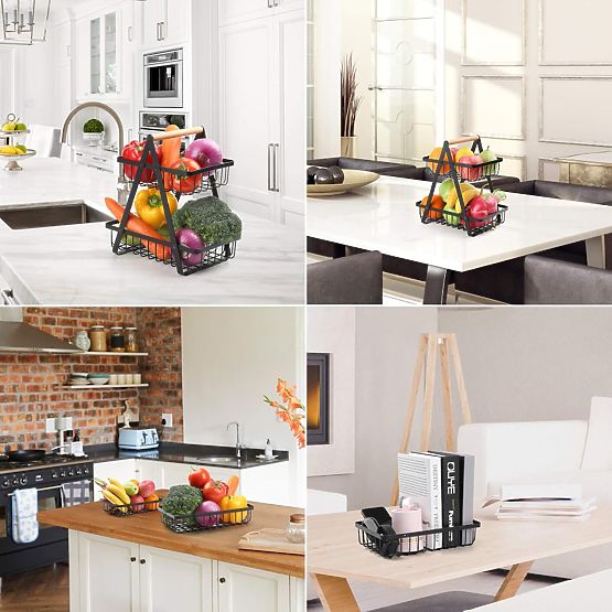 Kôš na ovocie PULOS 2 úrovne čierny