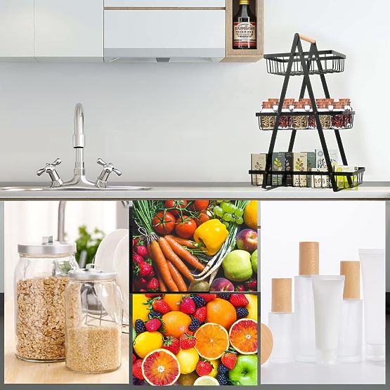 Kôš na ovocie PULOS 3 úrovne čierny