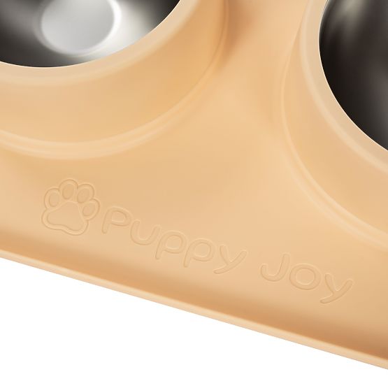 Kovové Misky pre Psa alebo Mačku s Protišmykovou Podložkou Béžová PJ-089