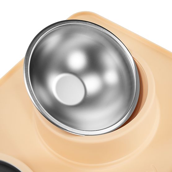 Kovové Misky pre Psa alebo Mačku s Protišmykovou Podložkou Béžová PJ-089