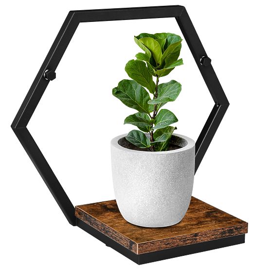 Kovový kvetináč polica čierna Honung Rustic loft