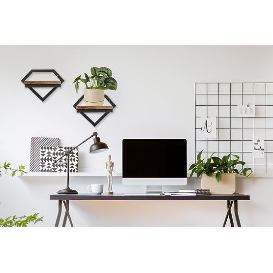 Kovový nástenný kvetináč čierny Doron Rustic loft