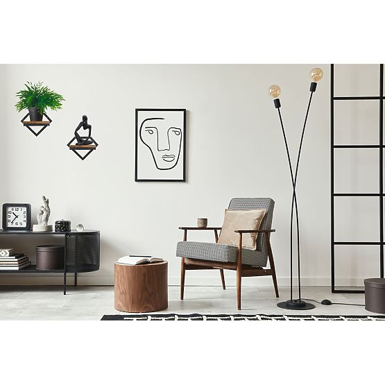 Kovový nástenný kvetináč čierny Doron Rustic loft