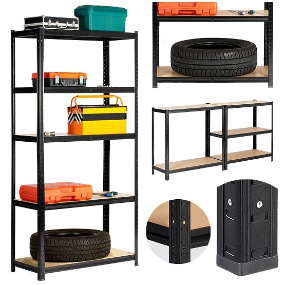 KOVOVÝ REGÁL 90x40x180 ČIERNY