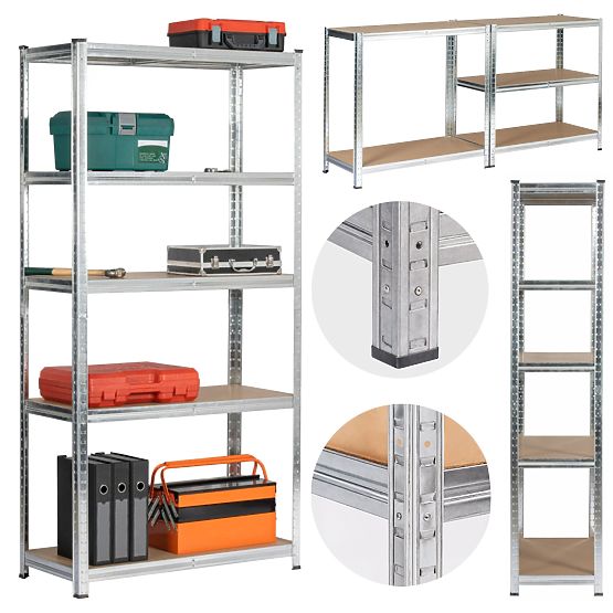 KOVOVÝ REGÁL 90x40x180 STRIEBORNÝ