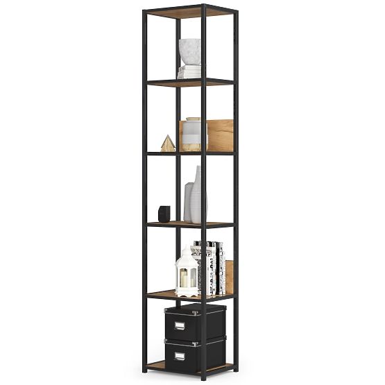 KOVOVÝ REGÁL LOFT 400 ČIERNY/DUB CRAFT