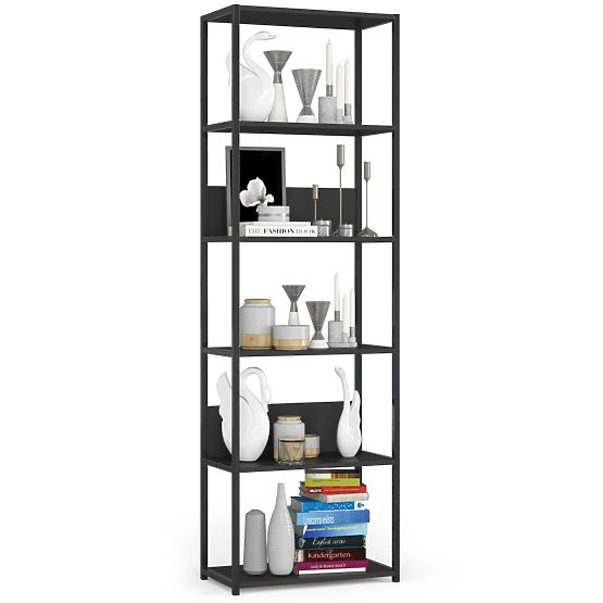 KOVOVÝ REGÁL LOFT 600 ČIERNY/ČIERNY